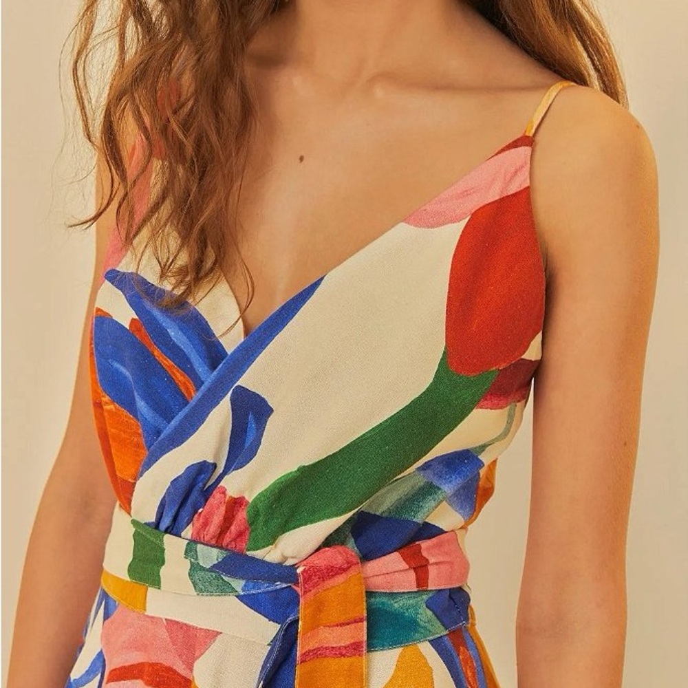 Farm Rio Brazil - NWT - Multicolor Floral Spaghetti Strap romper